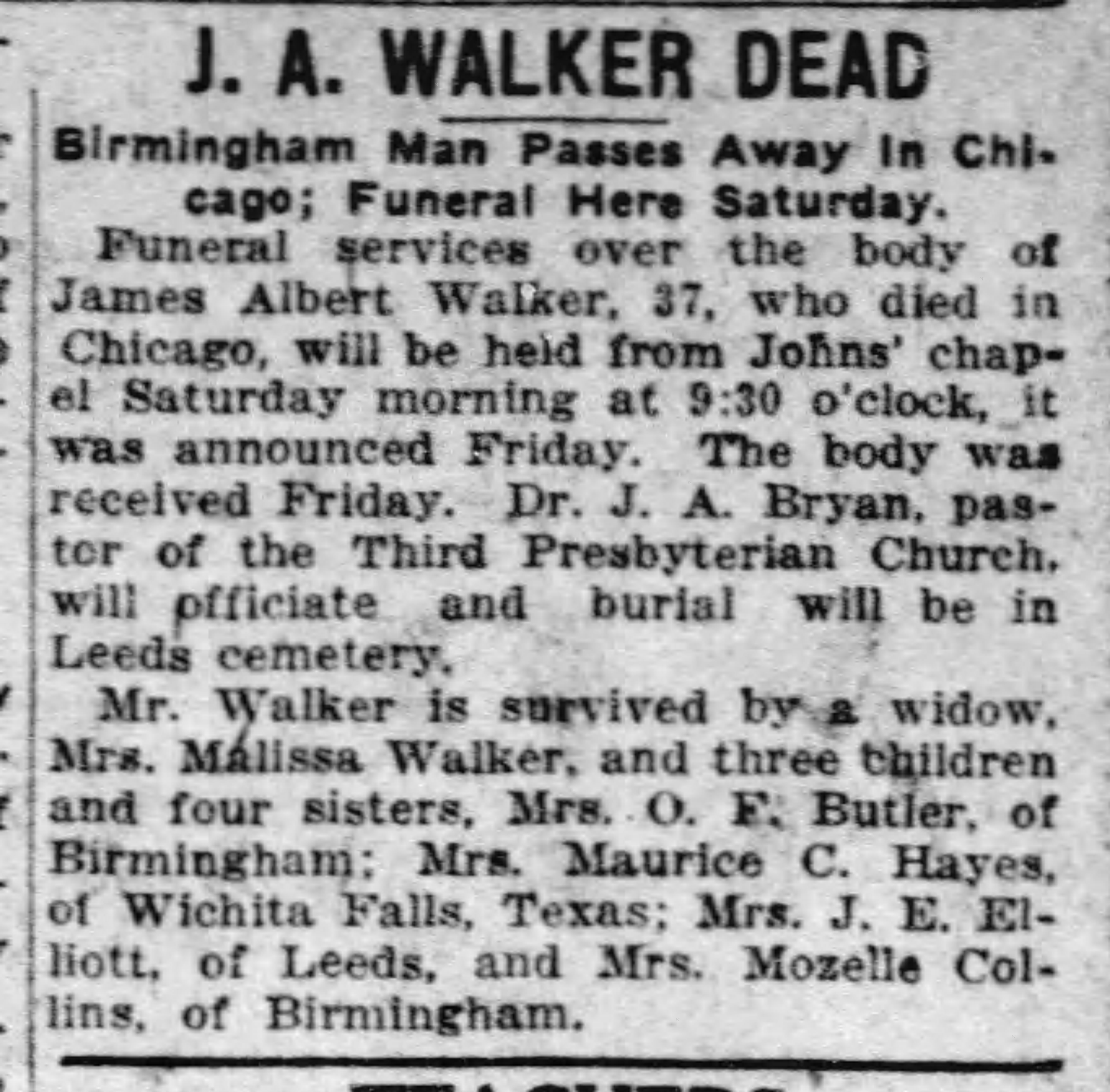 J.A. Walker Dead